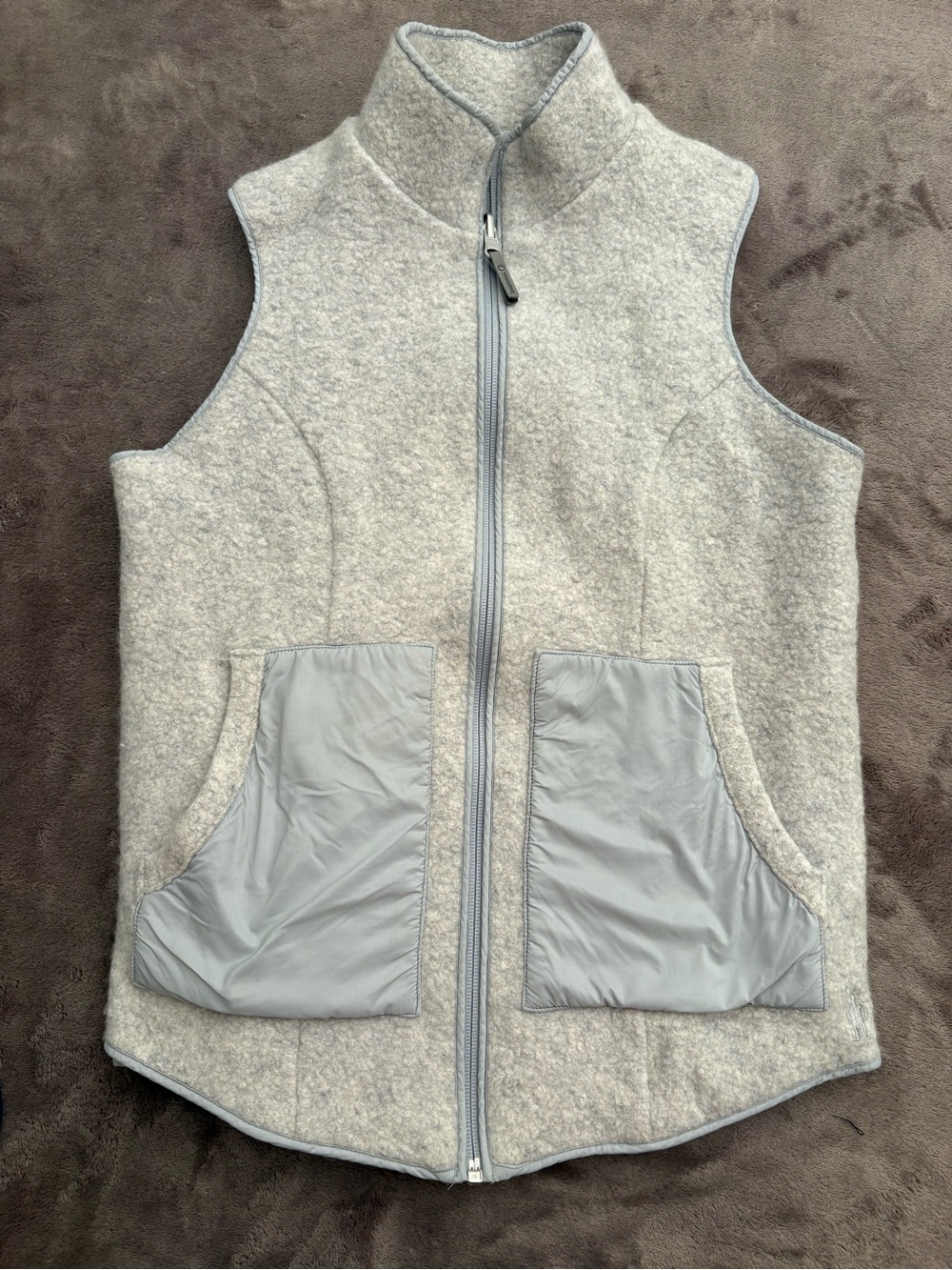 Smartwool Light Gray Wool Blend Zip Front Vest